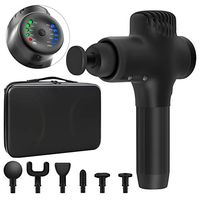 Auratrio J1 60Hz Hand Held Percussion Massage Gun - Deep Tissue Massager for Sore Muscle and Stiffness, for Amateurs and Professionals, Cordless, Quiet, Rechargeable, with 6 Heads & Portable Bag