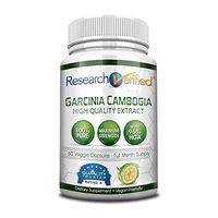 Garcinia Cambogia Pure Extract 95% HCA (Top Proven Potency) by Research Verified - All Natural Appetite Suppressant and Weight Loss Supplement - 100% Money Back Guarantee!