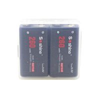 ZicHEXING-US 2pcs Black 9V 6F22 Ni-MH Rechargeable Battery 260mAh 9.6V Long-Lasting