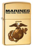Zippo Lighter: USMC Marine Corps Logo - High Polish Brass 79704