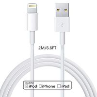 1Pack Apple Original Charger Cable [Apple MFi Certified] Lightning to USB Cable Compatible iPhone Xs/X/8/7/6s/6/6 plus/5s/5/SE,iPad Pro/Air/Mini,iPod Touch(White 2M/6.6FT) Original Certified