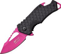 MTech USA MT-A882PK Spring Assist Folding Knife, Pink Blade, Black Handle, 3-Inch Closed