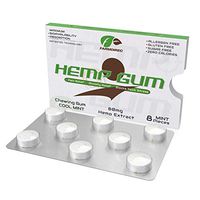 FarmDirec Hemp Chewing Gum – Sugar-Free Zero Calorie Gum Made with Natural Ingredients Supports Stress Anxiety Relief and Freshens Breath with Cool Mint Flavor (8 Pieces)