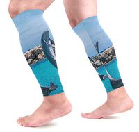 KEAKIA Jumping Dolphin Calf Compression Sleeve Shin Splint Support Calf Pain Relief for Running, Cycling, Travel, Sports for Men Women (1 Pair)