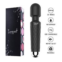 Wand Power Massager, Upgraded 8 Speeds 20 Patterns Personal Magic Massager Powerful Cordless Therapeutic Waterproof Medical Silicone for Muscle and Personal Sports (Black)
