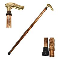 Nautical World Handmade Folding Walking Cane/Rule with Round Brass Tip (Brass), Walking Cane with Comfort Grip Handle, Walking Stick Brown Color Size Height 37 Inch, Affordable Gift Decorative Wa