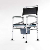 Folding Chair Old Man Wheeled Commode/Over Toilet with Padded Seat and Back Wheelchair Bath Chair Moving Toilet Shower (Color : A)