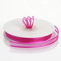 Tableclothsfactory 3/8" Satin Edge Organza-Fushia