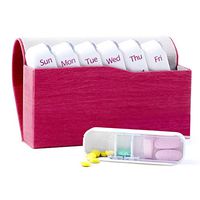 Femometer Weekly AM/PM Pill Organizer(7-Day / 3-Times-A-Day), Travel Pill Case with PU Leather,Large Adjustable Storage Box for Purse and Pockets to Hold Vitamins, Fish Oil, Supplements and Medication