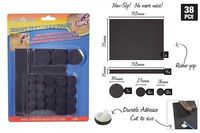38 Piece Self Adhesive Rubber Pads - BLACK - Assorted Sizes
