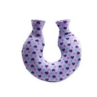 Simple Small U-Type 1.6 L Hot Water Bottle with Fabric Cover - Purple (Heart-Shaped)