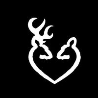 Browning Deers Heart - Vinyl - 4" tall (Color: WHITE) decal laptop tablet skateboard car windows stickers