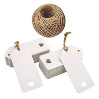 MercuryGo Gift Tags Christmas,100PCS Kraft Paper Hang Tags Sign with String Price Tags Labels Craft Hang Tags Wedding Party Favors DIY (White1)