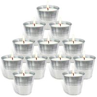 Perkisboby Citronella Scented Candles, Natural Soy Wax Buckets Portable Travel Tin Candle for Outdoor and Indoor- 12 Pack