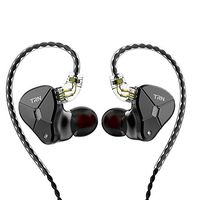 TRN BA5 in Ear Earphone with 5 Balanced Armature Drivers (Black No Mic)