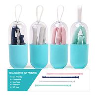 Collapsible Silicone Straws, 4 Pack Reusable Drinking Straws with Case, Joyhill BPA-Free Folding Straws with Cleaning Brush for Travel, Home, Office (4 Pack Blue | 10 inch)