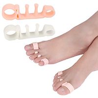 Yesbaby 1Pair x 5 Holes Silicone Pedicure Foot Care Tool Soft Toe Separator Divider Bunion Hallux Valgus Protector Spacer (Color : White)