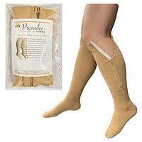 Presadee Closed Toe 15-20 mmHg Zipper Moderate Compression Leg Circulation Socks (Beige, 2XL)