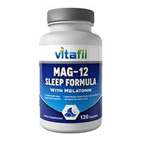 Vitafii Natural Sleep Aid Supplement - With Melatonin Magnesium Glycinate and Vitamin B12 - Non-Habit Forming Sleeping Pills - Aids and Supports a Calm Refreshed Sleep - 120 All-Natural Vegan Capsules