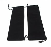 Pack of 10 Velvet Gift Bags Drawstring Jewelry Pouches Candy Bags Wedding Favors (10" x 3", Black)