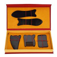 Natural Water Buffalo Horn Gua Sha Smooth 5pcs Guasha Massage Tool Board of Body