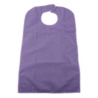 Artibetter Elderly Bib Terry Cloth Button Waterproof Washable Protector (Purple)