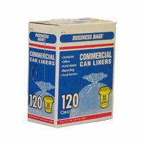 Business Bags Commercial Trash Can Liners 33 Gal. 0.51mil Clear 120 Bags