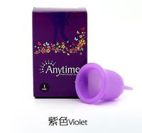 Menstrual Cup,Silica Gel Menstrual Cup Ruby Cup Feminine Hygiene Cups, Safe & Effective & Reusable - S/L Purple, L