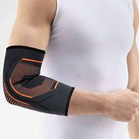 NEWBIT Elbow Brace Compression Sleeve , Breathable Elbow Elastic Support for Tennis Elbow, Tendonitis, Arthritis, Weightlifting (Orange, XL)