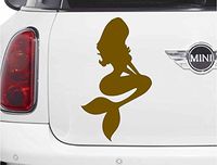 Mermaid (Gold 4") Vinyl Decal Sticker for Car Automobile Window Wall Laptop Notebook Etc.... Any Smooth Surface Such As Windows Bumpers