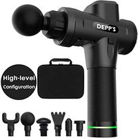 Depps Massage Gun Ultra-Quiet 20 Speeds Level 6 Heads Muscle Massage Gun for Athletes, Physical Therapist, Bodybuilder Deep Tissue Massager for Muscle Tension Relief (Black X4 with 6 Massage Heads)