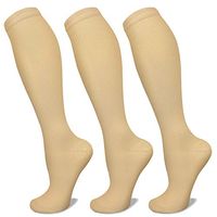 Compression Socks for Women & Men 15-20 mmHg, Best Medical, Nursing, for Running, Athletic, Edema, Diabetic, Varicose Veins, Travel, Pregnancy & Maternity (Large/X-Large, 04 Nude/Nude/Nude)