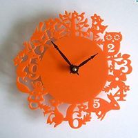 Lovely Forest Animals Wood Wall Clock, Retro Wall Clock Creative Wall Clock Watch 12 Zodiac Cartoon Pastoral Mute Wall Clocks (Color : Blue, Size : 36cm) Carl Artbay Beautifully Decorated Clocks