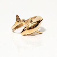 Magnetic Therapy Ring Gold Dolphin