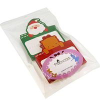 Christmas Cartoon Elk and Santa Claus Gift Tag Tab for Gift Wrapping Packaging, Set of 48 (Mix)