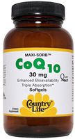 Maxi-Sorb Co-Q10 Q-Gel 30mg Country Life 50 Softgel