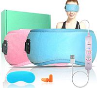 miniPIG High Quality Heated Eye Mask Cover, Warm Therapeutic Treatment for Dry Eye, Blepharitis, Styes with Ice Pad, and Sleeping Ear Plugs (Blue)