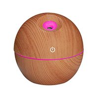 S&MO Essential Oil Diffuser Wood Grain 130mL Ultrasonic Mist Humidifier with Color LED Lights Changing for Living Room Yoga Spa (3W, Light Wood Grain)