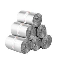 6Rolls/240PC Thick Trash Bags,Disposable Plastic Bag Garbage Bags Desktop Small Portable Strong Rubbish Bags for Home Office Kitchen (Gray)