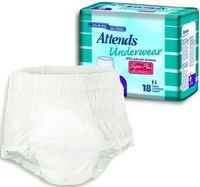 Attends® Absorbent Underwear Pull On Disposable Heavy Absorbency White Youth/Small 22-34 Inch Waist/Hip CS/80