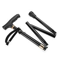 Folding Walking Sticks Aluminum Alloy Cane with LED Light, Height Adjustable Lightweight Crutches with Non-Slip Nails, Foldable for Seniors and Disabled Walking, Trekking Poles and Hiking