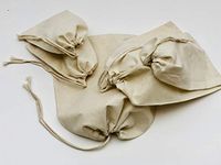 Cotton Muslin Single Drawstring Bags. 100% Organic Cotton Reusable Premium Muslin Bags. Pack of 25 (8x10 Inches)