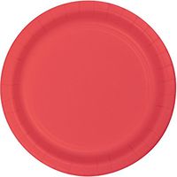 Club Pack of 240 Decorative Round Coral Disposable Paper Dinner Party Plates 9"