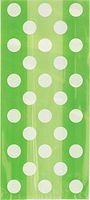 Lime Green Polka Dot Cellophane Bags, 20ct
