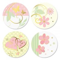 Floral and Scroll Anniversary Stickers- Set of 24 Round Evelope Seals