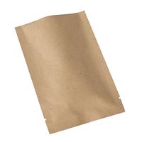 QQ Studio Open Top Kraft Mylar Heat Sealable Bags (100 Pack) (Brown Open Top, 2.8" x 3.9" (7.1cm x 10cm)