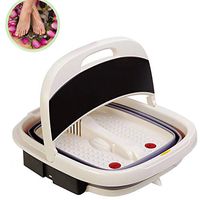 3 in 1 Heated Foot SPA Bath Tub - Collapsible Pedicure Jacuzzi Massager with Electric Heating | Bubble Wave | Red Light Therapy -for Feet Relaxation and Stress Relief