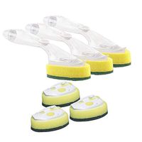 Clearance!!Home Kitchen Sink Cleaning Brush Tools, Durable Non-Scratch Heavy Duty Dish Wand Sponge Cleaning Supplies (Orange, 3 Dishwands and 6 Refill Replacement Heads)