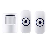 Wireless Home Security Driveway Alarm Doorbell, Motion Sensor Alert Outdoor Chime Kit with 2 Plug-in Receiver and 1 PIR Motion Sensor Detector Alert for Business Home Office Shop Restaurant