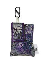 PumpCases Designer Insulin Pump Case w/Carabiner Clip (Med. 670G, Storm Purple Flower w/Clip)